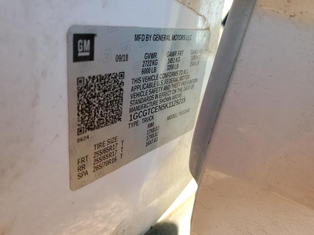 2019 CHEVROLET COLORADO L - 1GCGTCEN5K1129215