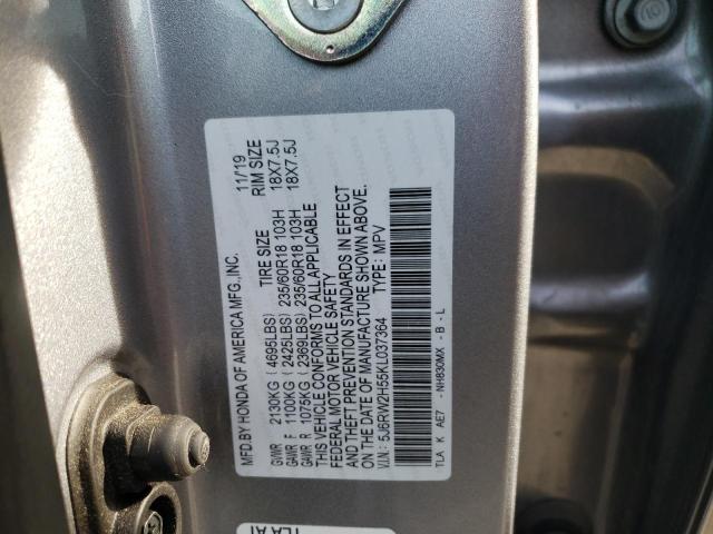 2019 HONDA CR-V 4D 4W 5J6RW2H55KL037364