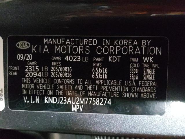 KNDJ23AU2M7758274 KIA SOUL LX
