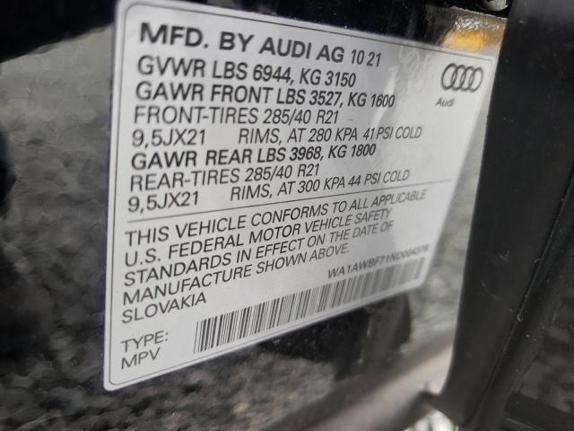2022 AUDI SQ7 PREMIU WA1AWBF71ND004376