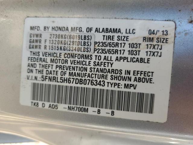 VIN 5FNRL5H67DB076343 2013 HONDA ODYSSEY no.10