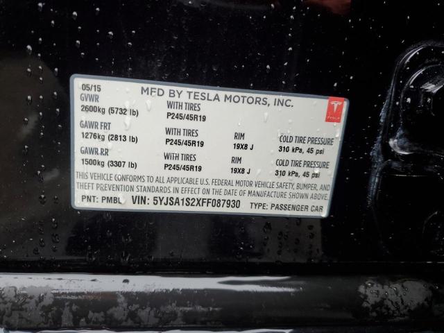 2015 TESLA MODEL S 70 5YJSA1S2XFF087930
