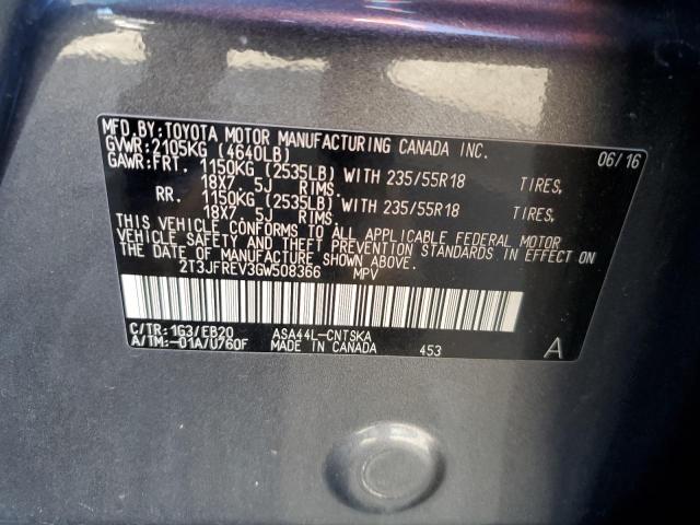 2016 TOYOTA RAV4 SE - 2T3JFREV3GW508366
