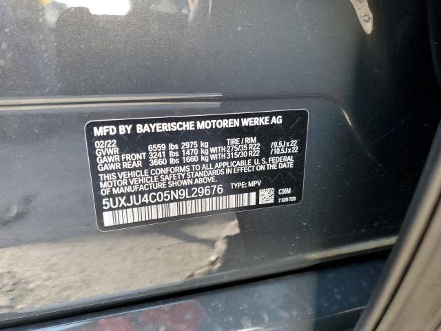 2022 BMW X5 M50I 5UXJU4C05N9L29676