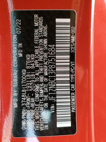 2023 TOYOTA GR 86 JF1ZNBC13P8751684