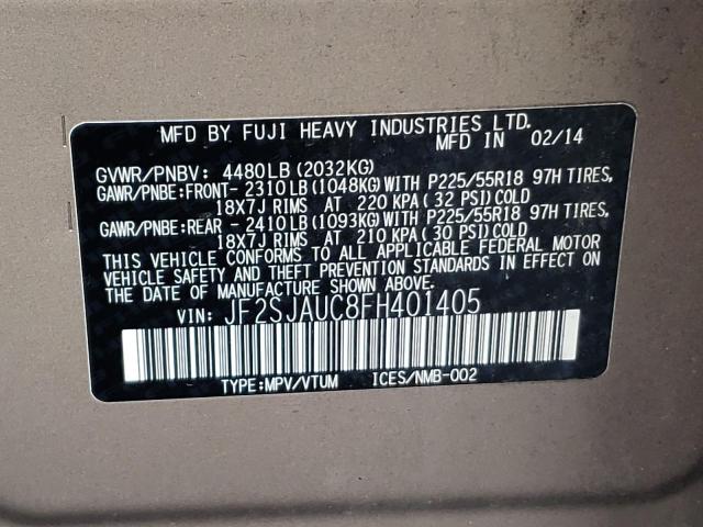 JF2SJAUC8FH401405 Subaru Forester 2.5i Touring