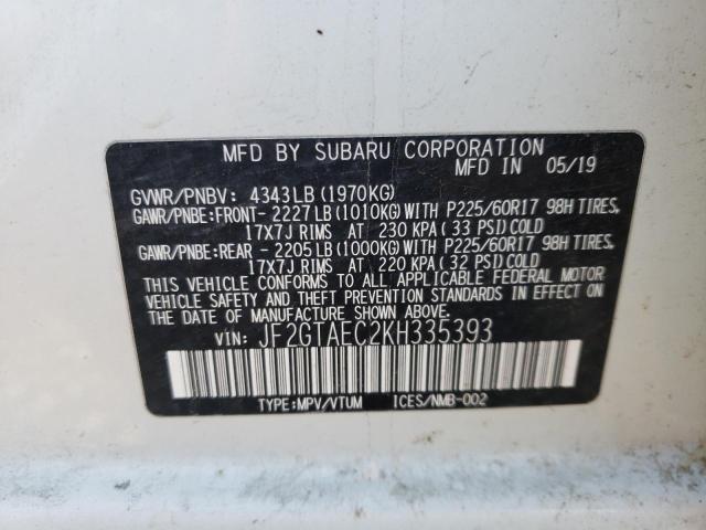 JF2GTAEC2KH335393 Subaru Crosstrek Premium