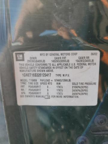 2002 Chevrolet Trailblazer Ext VIN: 1GNET16S326129417 Lot: 49158844