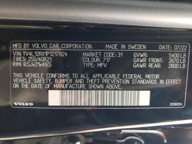 2023 VOLVO XC60 ULTIM YV4L12RX1P1217824