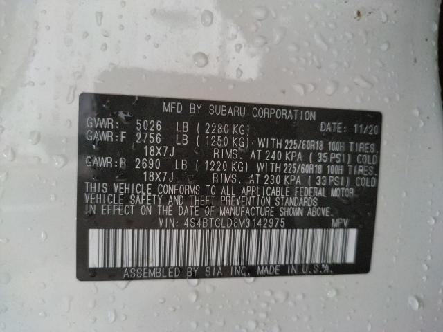 2021 SUBARU OUTBACK ON 4S4BTGLD8M3142975