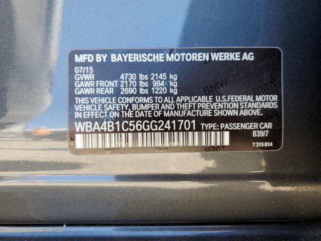 2016 BMW 435 I GRAN WBA4B1C56GG241701