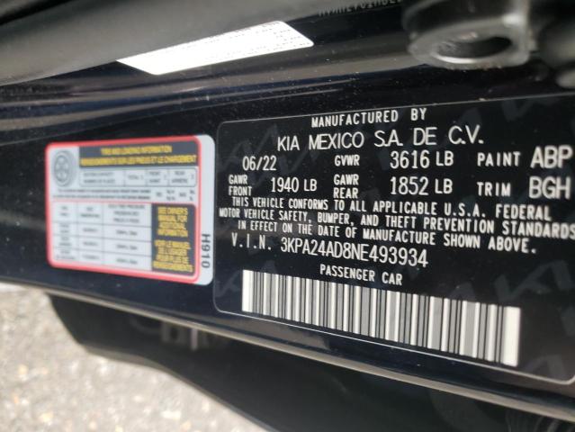 3KPA24AD8NE493934 KIA RIO LX