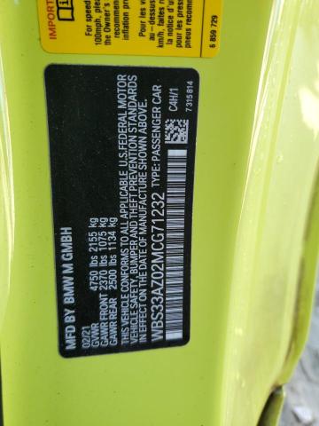 2021 BMW M4 COMPETI WBS33AZ02MCG71232