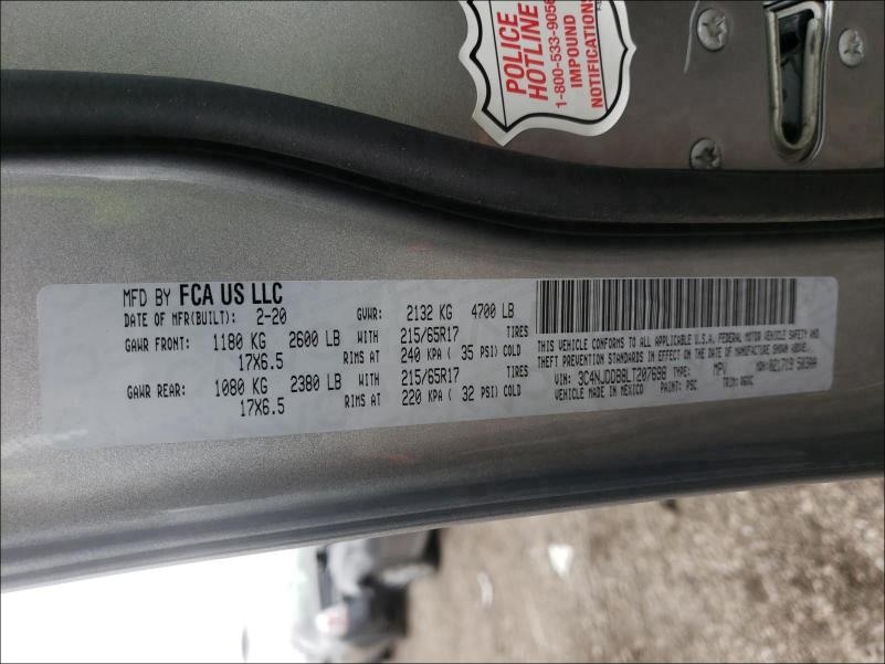 2020 JEEP COMPASS TR 3C4NJDDB8LT207698