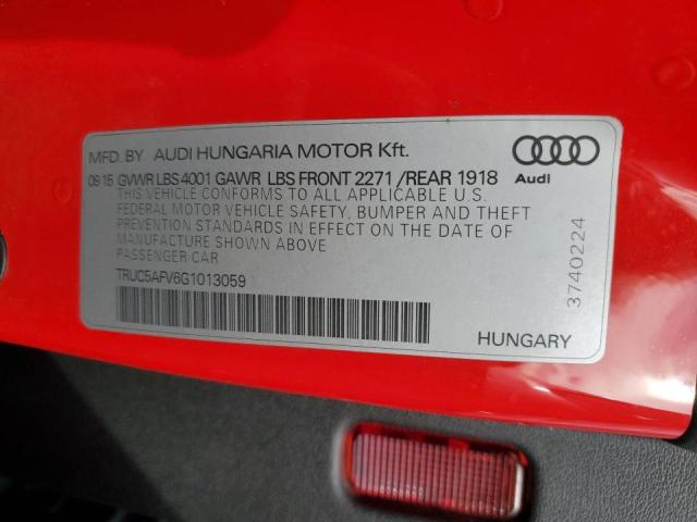 2016 AUDI TT TRUC5AFV6G1013059