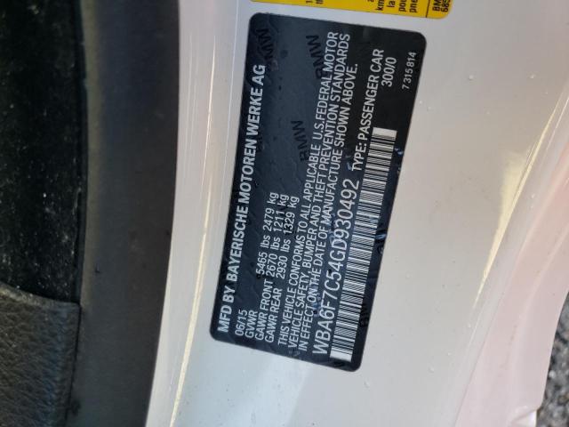 2016 BMW 650 XI WBA6F7C54GD930492