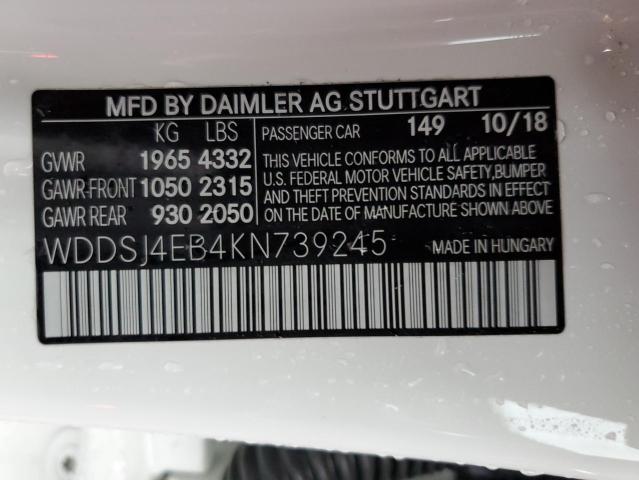 2019 MERCEDES-BENZ CLA 250 - WDDSJ4EB4KN739245