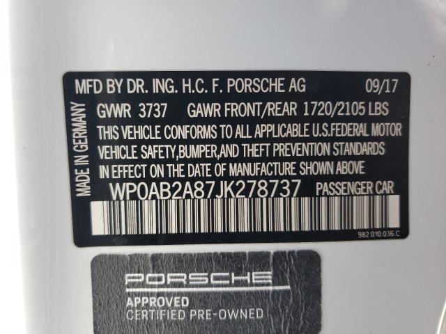 2018 PORSCHE CAYMAN S WP0AB2A87JK278737
