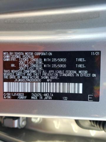 2022 LEXUS NX 350 JTJKGCEZ9N2000830