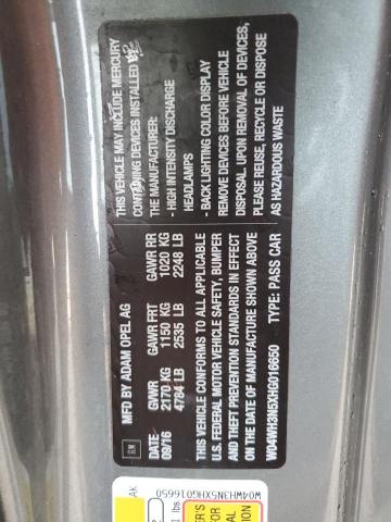 2017 BUICK CASCADA PR W04WH3N5XHG016650