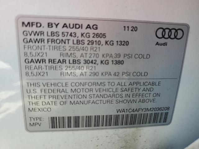 2021 AUDI SQ5 PRESTI WA1C4AFY3M2036208