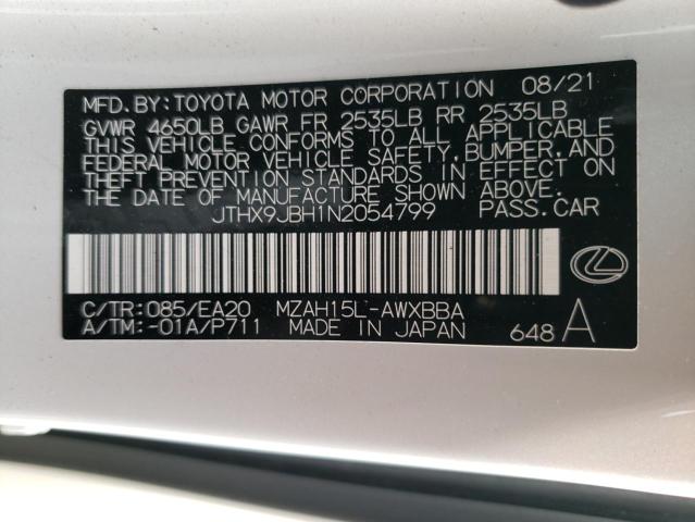 2022 LEXUS UX 250H BA JTHX9JBH1N2054799