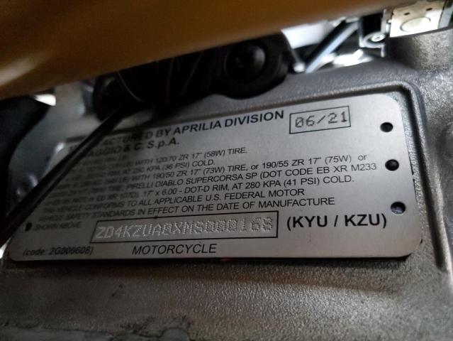 2021 APRILIA TUONO V4 1 ZD4KZUA0XMS000168