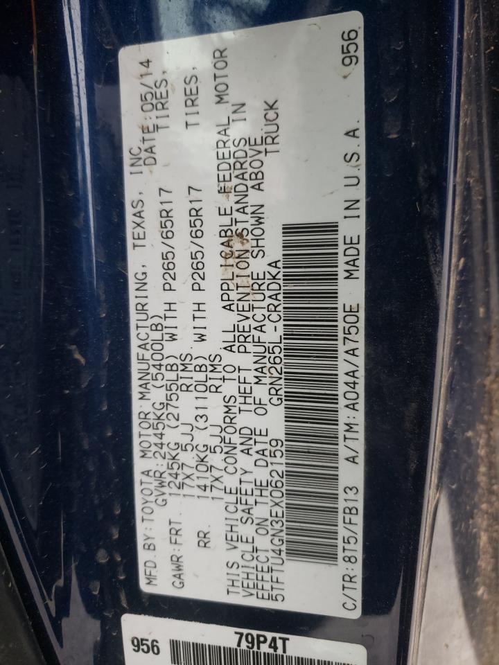 2014 Toyota Tacoma Prerunner Access Cab VIN: 5TFTU4GN3EX062159 Lot: 49162994