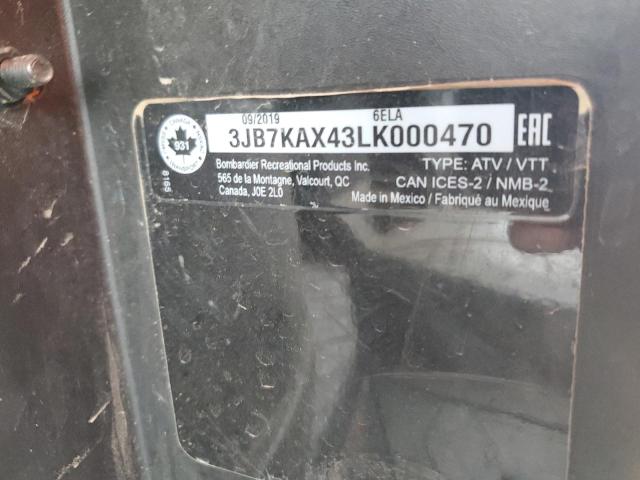 2020 CAN-AM DEFENDER P 3JB7KAX43LK000470