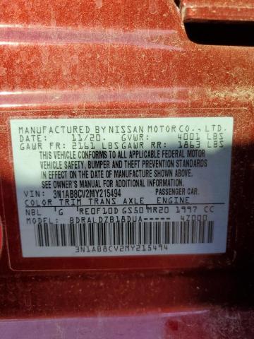 3N1AB8CV2MY215494 Nissan SENTRA SV