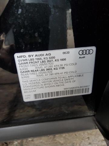 2020 AUDI E-TRON SPO WA12ABGE5LB035607