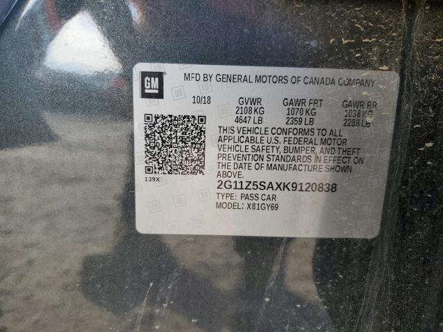 2019 Chevrolet Impala Lt VIN: 2G11Z5SAXK9120838 Lot: 48958084