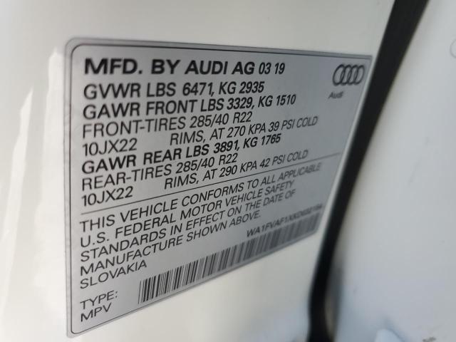 2019 AUDI Q8 PRESTIG WA1FVAF1XKD032154