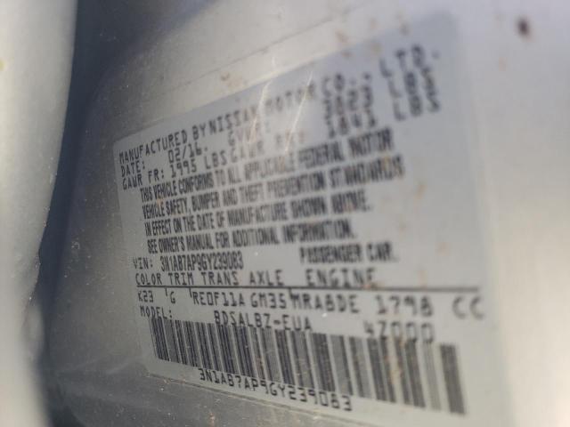 3N1AB7AP9GY239083 Nissan SENTRA S
