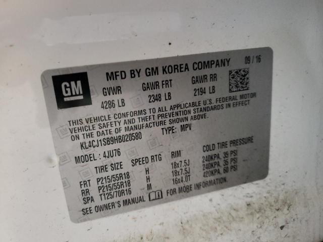 KL4CJ1SB9HB020580 2017 BUICK ENCORE, photo no. 10