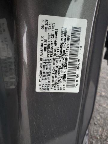 VIN 5FNRL5H63DB004927 2013 HONDA ODYSSEY no.10