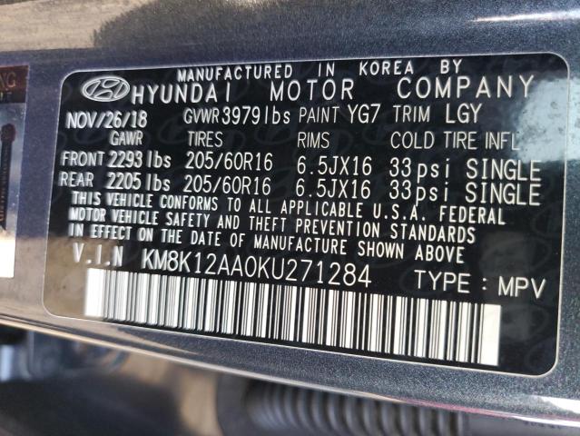 2019 HYUNDAI KONA - KM8K12AA0KU271284