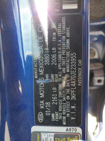 3KPFL4A70JE233955 KIA FORTE LX