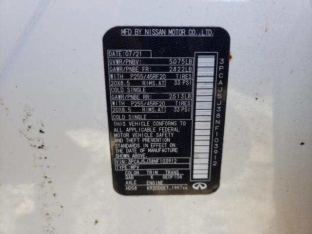 2022 INFINITI QX55 LUXE 3PCAJ5J38NF103912