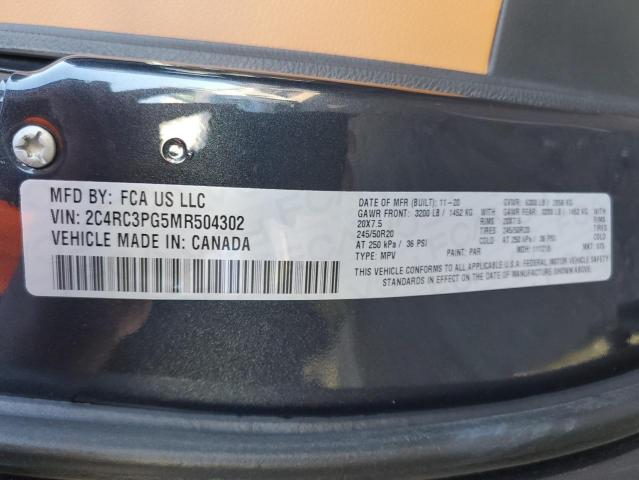 2021 CHRYSLER PACIFICA P 2C4RC3PG5MR504302