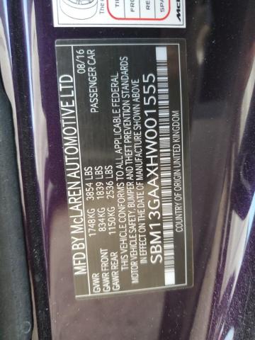 2017 MCLAREN AUTOMOTIVE 570GT SBM13GAAXHW001555