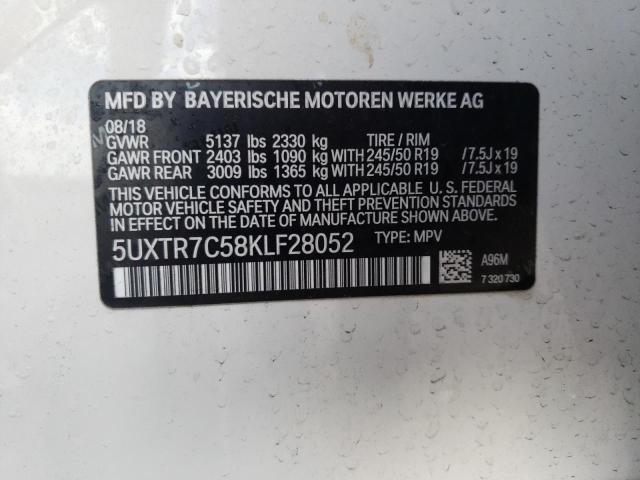 2019 BMW X3 SDRIVE3 - 5UXTR7C58KLF28052