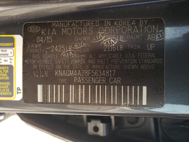 KNAGM4A78F5634817 KIA Optima Lx