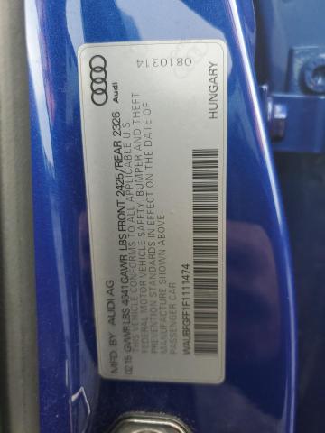2015 AUDI S3 PREMIUM WAUBFGFF1F1111474