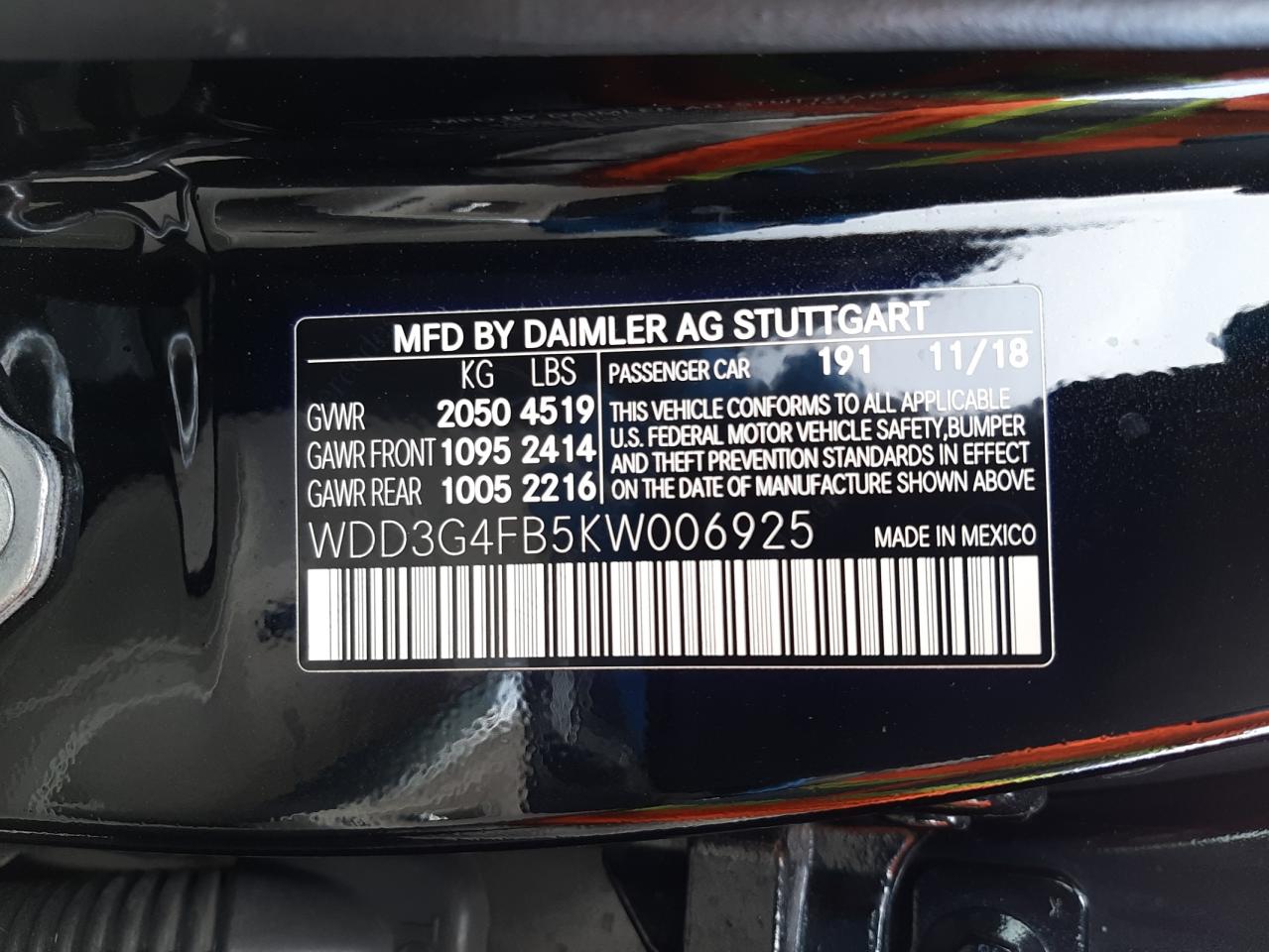 2019 Mercedes-Benz A 220 4Matic VIN: WDD3G4FB5KW006925 Lot: 65726462