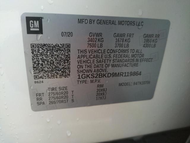 1GKS2BKD9MR119864 GMC YUKON SLT