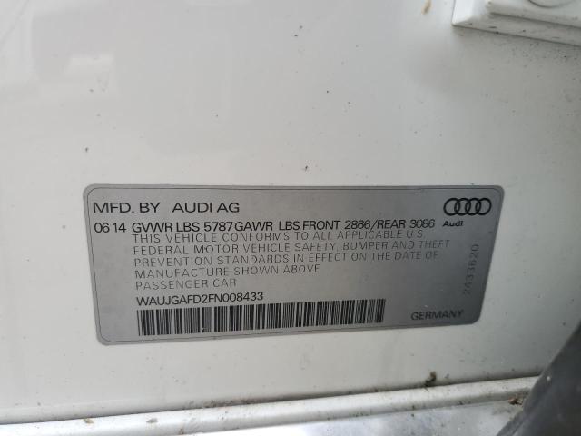 2015 AUDI A8 QUATTRO WAUJGAFD2FN008433