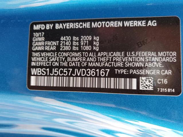 2018 BMW M2 WBS1J5C57JVD36167