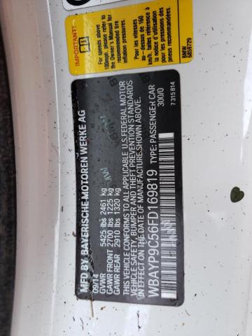 2015 BMW 650 I WBAYP9C56FD169819