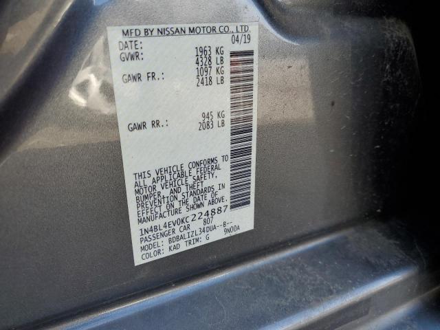 2019 NISSAN ALTIMA SL - 1N4BL4EV0KC224887